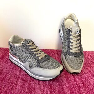 Crime London Speed Mesh Leather Sneakers Size EU 39/US 8.5